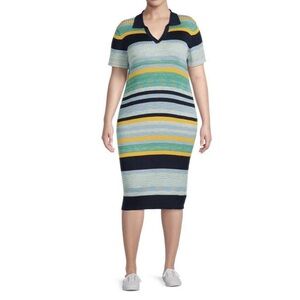Terra & Sky Multicolor Striped Midi Dress